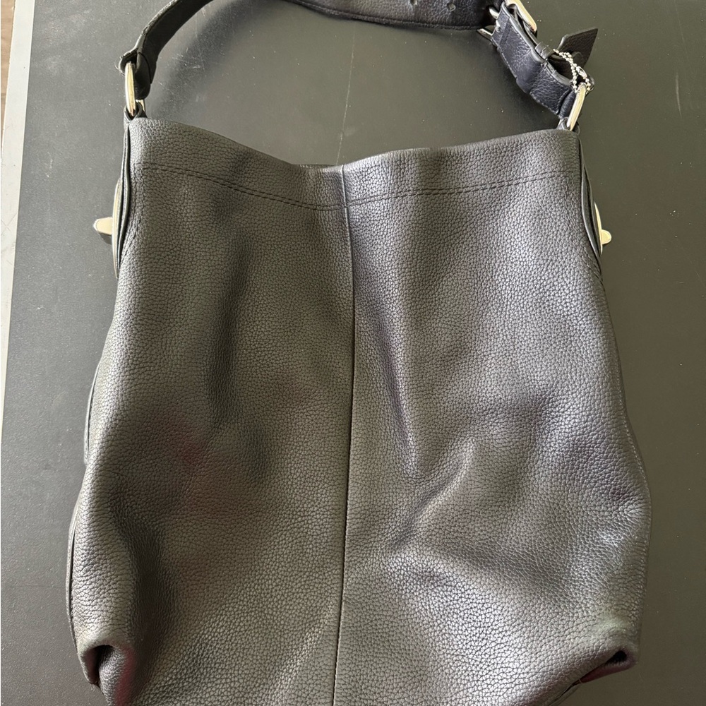 Coach Penelope Hobo Shoulder Bag - F16535 - Black Pebbled Leather
